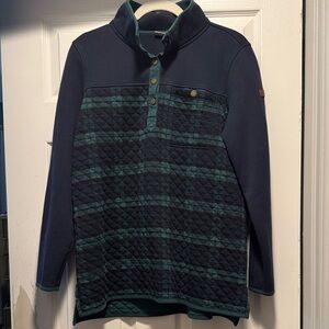 L.L. Bean Navy and Forest Green Quilted Pullover